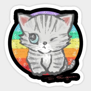 Winking cat Sticker